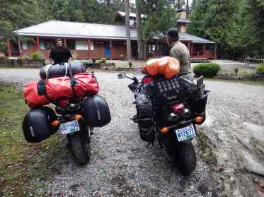 The whole camp on two bikes, packed and ready to leave
